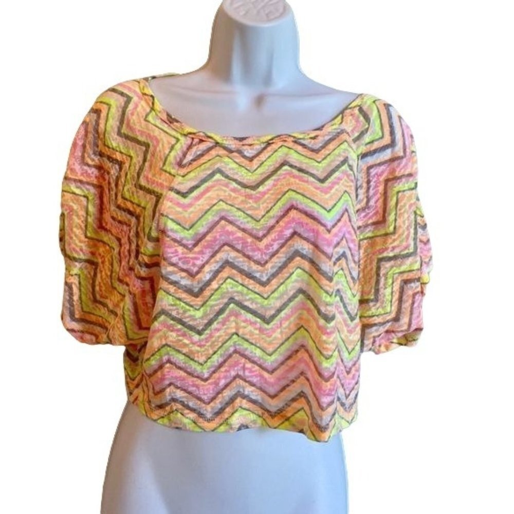 Charlotte Russe Sheer Crop Top Neon